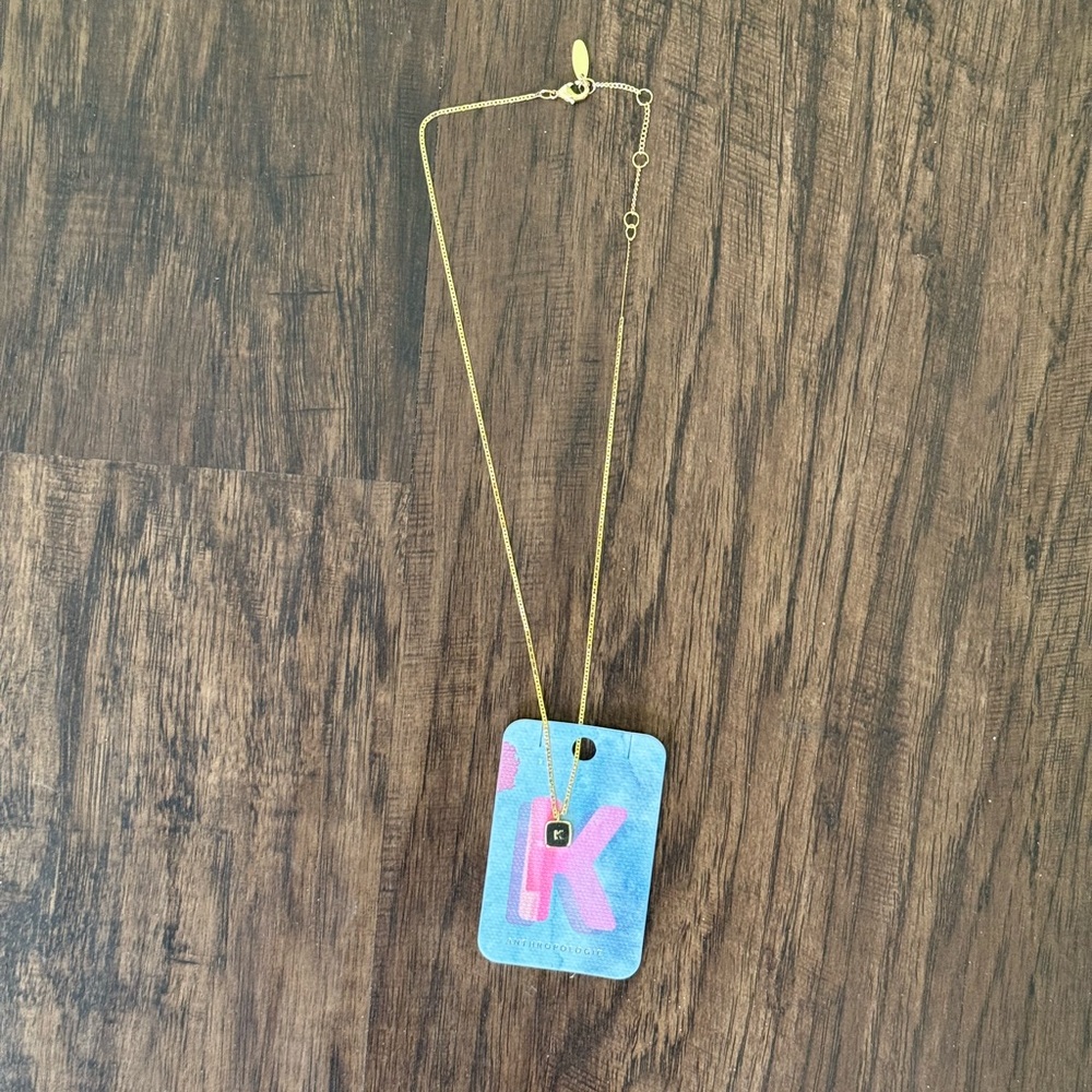 Anthropologie monogram necklace letter K